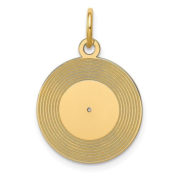 14k Yellow Gold Record Album Charm or Pendant 16mm (5/8 inch)